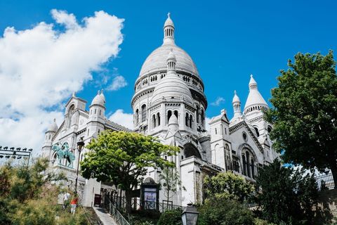 法国、巴黎、蒙马特、教堂、绿地、城市、建筑、建筑外观
