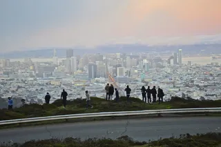 美国, 旧金山, 双峰, 日落, 夜, twinpeaks, 阴影, 城市之光