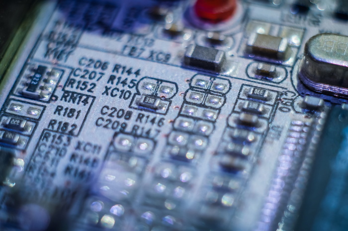 宏、Pcb、主板、黑色、无人、室内、特写、技术