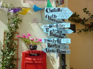 蓝色箭头标志、指示、标志、方向、邮件、旅游、路标、邮箱