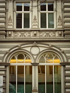 立面，旧，建筑，历史，建筑，灰泥，窗户，圆拱门