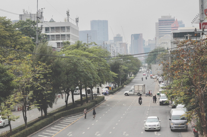 泰国, 曼谷, 街道, 交通, 城市, 早上, 交通, 机动车