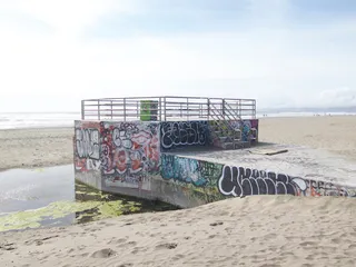 海洋，海滩，海洋海滩，涂鸦，旧金山，沙滩，陆地，天空