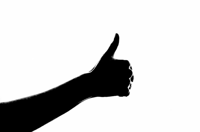 推荐，图标，拇指，喜欢，黑色，手，网络，孤立