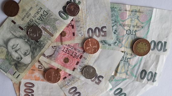 货币，货币，捷克克朗，金融，纸币，财富，大量物品，变化