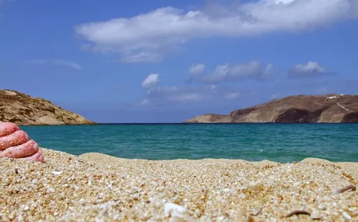 海滩，预订，海，爱琴海，英尺，十，米科诺斯，希腊