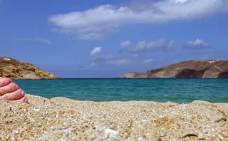 海滩，预订，海，爱琴海，英尺，十，米科诺斯，希腊