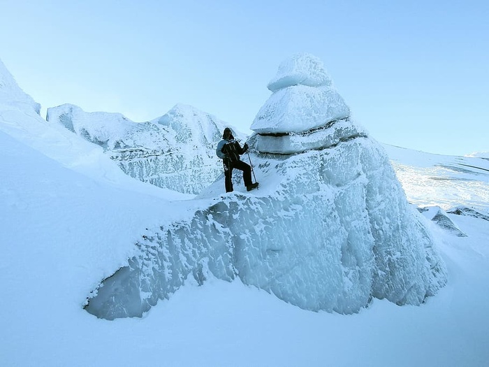 冰川、冬天、雪、霜、高度、山脉、攀登、登山