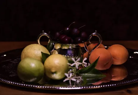 澳大利亚，蓝山，银色，水果盘，托盘，花朵，茉莉花，倒影