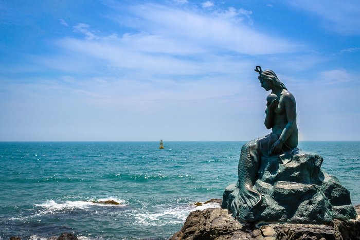 美人鱼、海云台海滩、大海、海景、韩国、风景、拍照、釜山