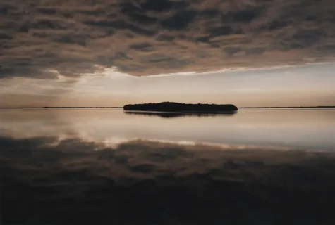 岛，日落，海洋，海，水，天空，海，水，剪影