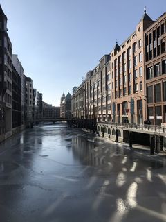 城市，建筑，旅游，建筑，汉堡，舰队，水，冬天