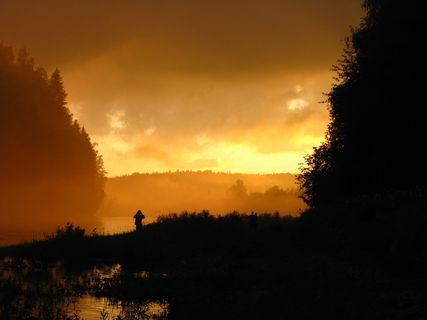 r、 usva，黄昏日落，坡姆边疆区，自然，景观，夜晚，旅程