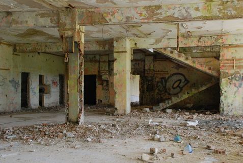 废墟，建筑，波兰，建筑，废弃，肮脏，毁坏，损坏