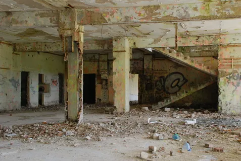 废墟，建筑，波兰，建筑，废弃，肮脏，毁坏，损坏