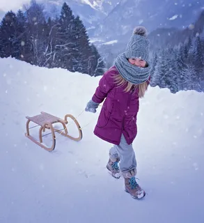 米色,木制,雪撬,人,人,儿童,女孩,雪橇 米色,木制,雪撬,人,人,儿童,女孩,雪橇