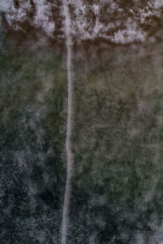 航空、摄影、绿色、黑色、海洋、视图、道路、路径