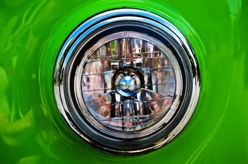 前照灯，灯光，设计，汽车，深色，可见度，背景，镀铬