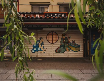 白天艺妓涂鸦卷帘