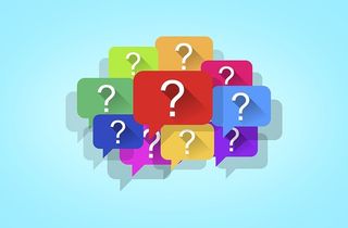 语音泡泡内的问讯标记-蓝色背景