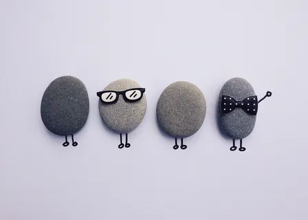 高角度摄影，四，装饰，石头，岩石，工艺美术，人，团队