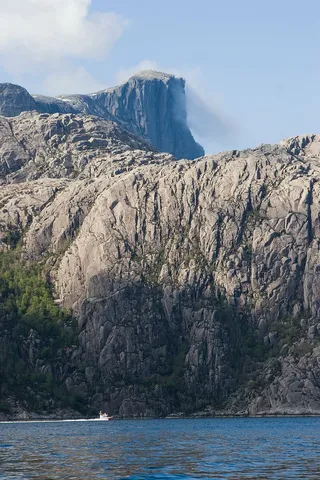 岩层，旁边，身体，水，风景，照片，山，附近