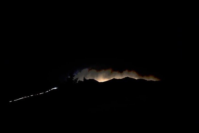 无标题，黑色，剪影，自然，山脉，树木，黑暗，夜晚