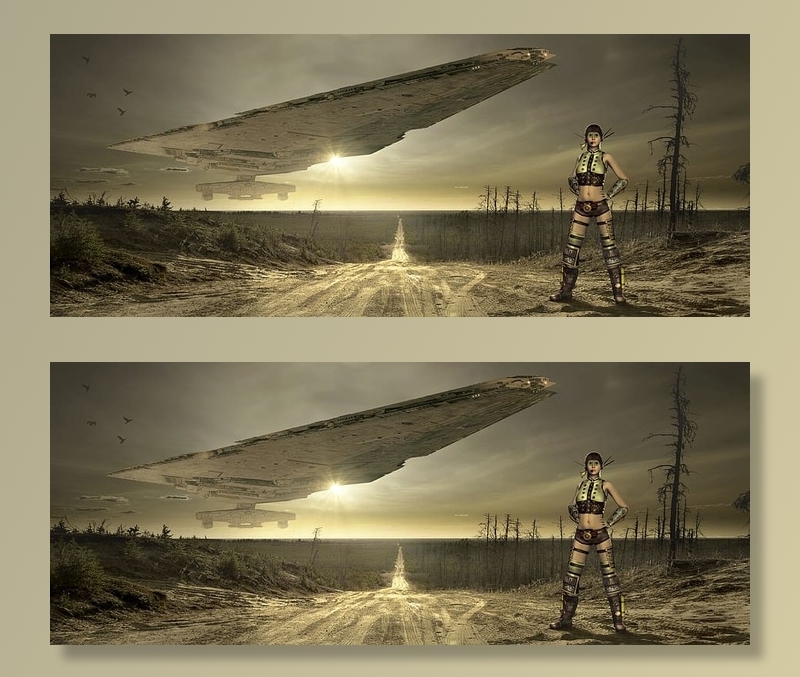 数字游戏墙纸，幻想，风景，宇宙飞船，ufo，飞行物体，女人，森林