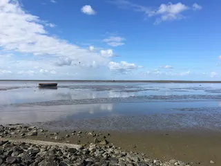 瓦茨、东弗里西亚、朱伊斯特、退潮、水、海滩、天空、大海