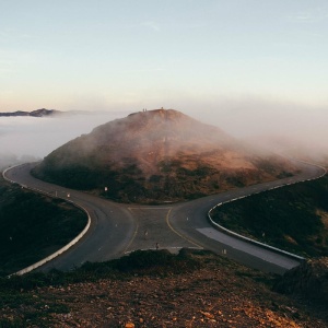 雾，雾，山，路，天，路，风景-自然，自然之美