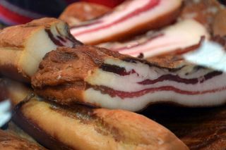 熏肉，熏肉，肉，熏肉，食品，猪肉，红色，火腿