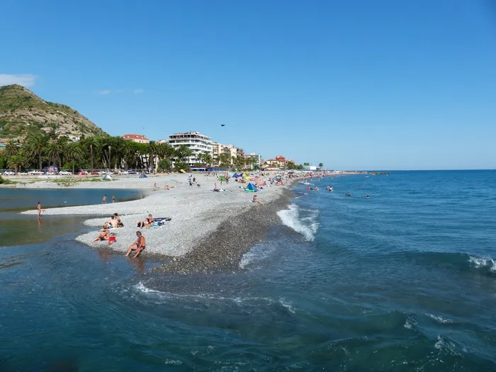 ventimiglia，度假区，度假区，游泳，度假，海洋，海滩，游泳者