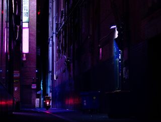 澳大利亚、墨尔本、墨尔本唐人街、胡同、小巷、巷道、夜晚、街道