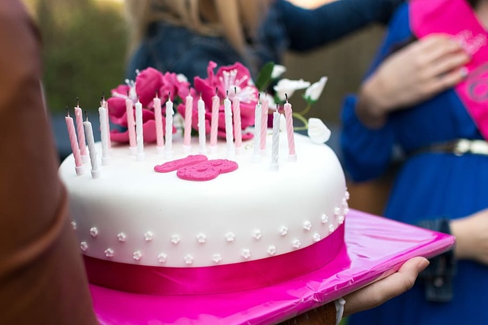 生日蛋糕，生日，蛋糕，特写，甜点，手，外面，过程