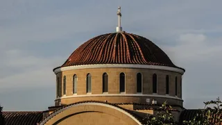 塞浦路斯、paralimni、ayios georgios、教堂、穹顶、建筑、东正教、大教堂