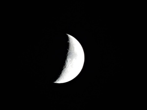 半月，夜间，月亮，新月，月光，天文学，宇宙，夜晚