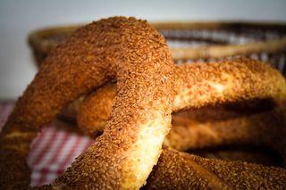 百吉饼，土耳其车轮，土耳其美食，面包房，芝麻，薯片，食品，食品和饮料