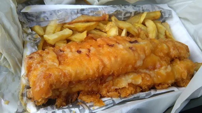 油炸食品，旁边，薯条，炸鱼薯条，快餐，鳕鱼，食品，英国