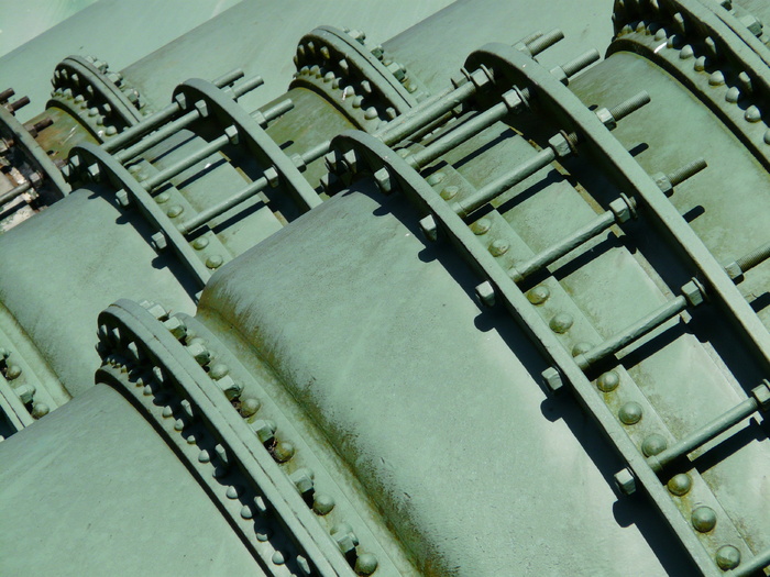 管道，铜，水管，管线，金属，绿色，氧化，铆钉