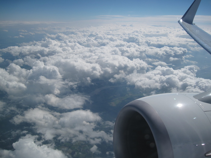 平原，空气，蓝色，蓝天，天空，空气，clowds，飞机，鸟瞰图