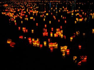 灯，蜡烛，浮动蜡烛，灯节，灯光小夜曲，ulm，红色，黄色