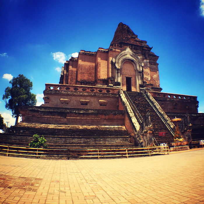 Wat Chedi Luang，清迈，泰国，建筑，建筑外观，宗教，建筑结构，天空