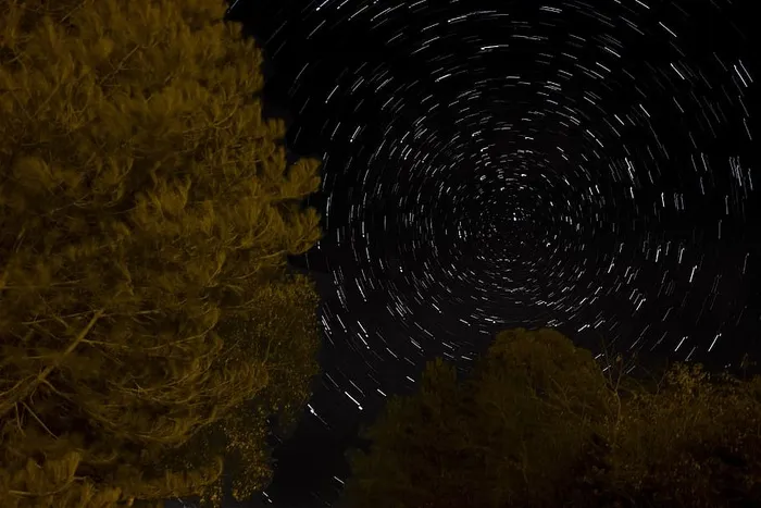 星星，轨迹，长，曝光，夜晚，星星，轨迹，长，曝光，光线