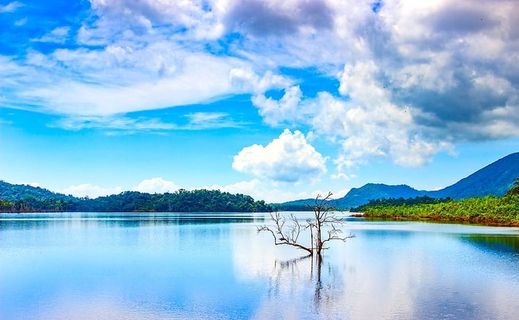 风景，自然，天空，水，云，田园诗，湖，山