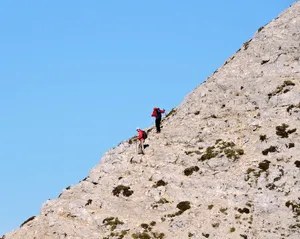 攀岩，攀岩者，顶端，上游，卡雷加，徒步旅行，意大利威尼托