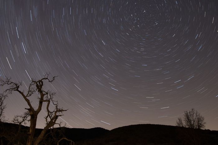 黑暗，天空，夜晚，星星，自然，风景，高地，剪影