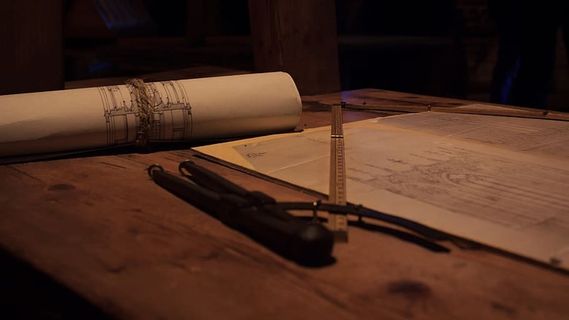 桌子，历史，尺子，示意图，图纸，木材，纸张，室内