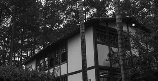 建筑，黑白，建筑，家庭，房屋，景观，灯光，户外