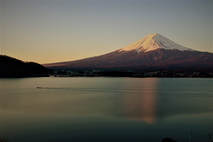 富士山，湖，日本，山，风景-自然，天空，水，自然之美