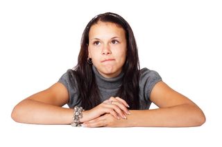 女孩，穿着，灰色，上衣，成人，可爱，脸，女性